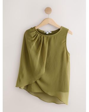Next Sleeveless Mesh Cape Top - Green