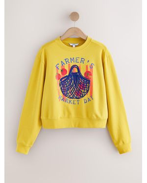 Next Graphic Farmers Market Crew Neck Sweatshirt - Yellow