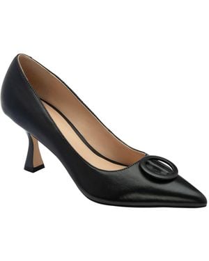 Lotus Leather Court Shoes - Black