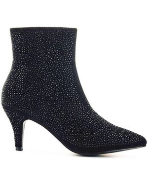 Pavers Cone Heeled Smart Ankle Boots - Blue