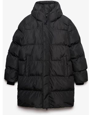 Superdry Hooded Sports Puffer Coat - Black