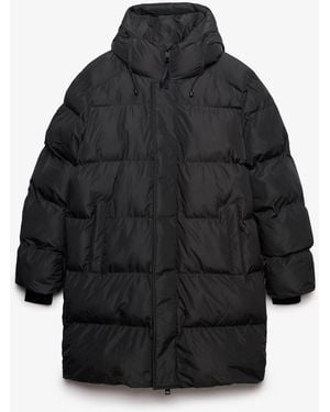 Superdry Hooded Sports Puffer Mid Jacket - Black