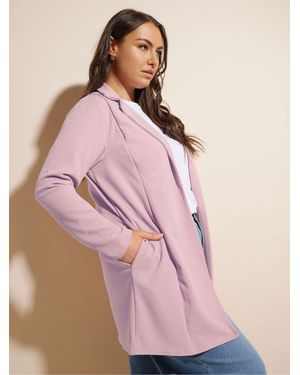 Yours Curve Longline Blazer - Pink