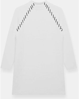 Mint Velvet Whipstitch Knitted Dress - White