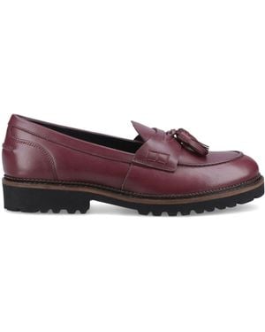 Hush Puppies Ginny Leather Wide Fit Loafers - Purple