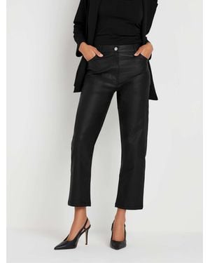 M Com Petite Coated Straight Leg Jeans - Black