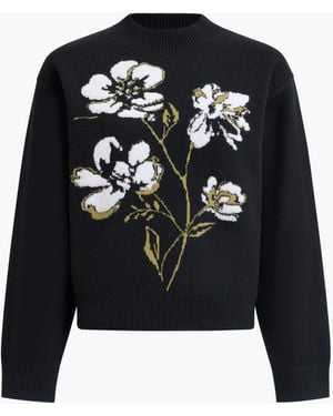 French Connection Oriana Floral Neck Jumper - Black