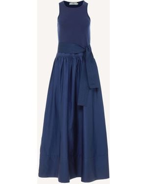 Devotion Twins Lively Poplin And Jersey Dress - Blue