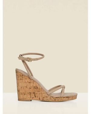 Sosandar Strappy Cork Wedge Espadrilles - Natural