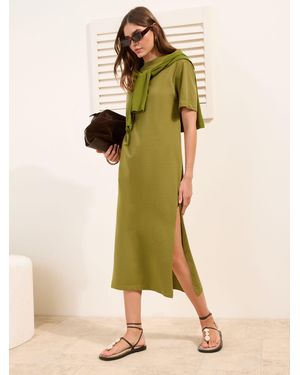 Friends Like These Petite Jersey T-Shirt Midi Dress - Natural