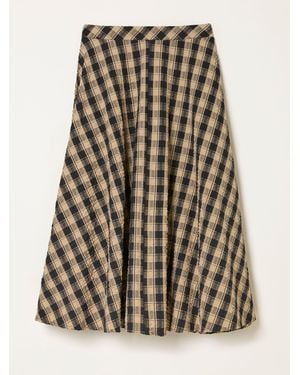 FatFace Fatface Tilda Check Midi Skirt - Black