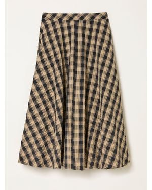 FatFace Fatface Tilda Check Midi Skirt - Black