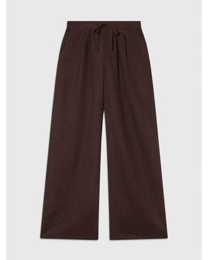 Whistles Wide Leg Linen Pants - Brown