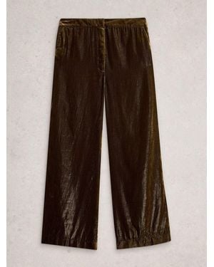 White Stuff Belle Wide Leg Velvet Pants - Brown