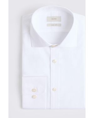 Moss Slim Fit Dobby Cotton Shirt - Weiß