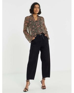 Simply Be Crinkle Georgette Blouse - Blue