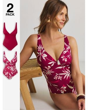 JD Williams Value Swimsuits 2 Pack - Red