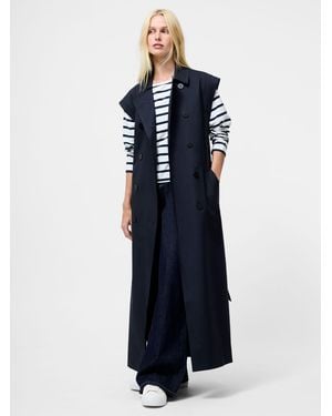 French Connection Danby Sleevless Trench Coat - Blue