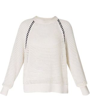Sweaty Betty Tides High Whipstitch 100% Cotton Sweater - White