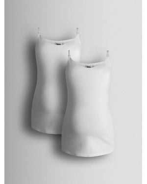 Jojo Maman Bébé 2-Pack Maternity And Nursing Vest Tops - Gray