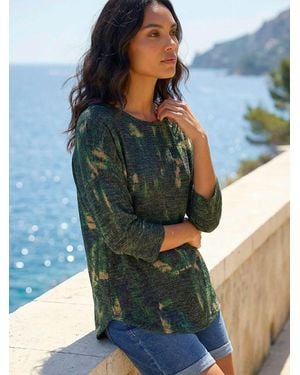 Roman Textured Printed Stretch Jacket - Blue