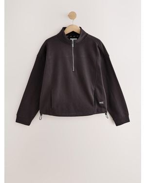 Self Chocolate Half Zip Sweatshirt - Black