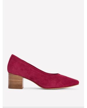 Boden Suede Block Heel Courts - Red