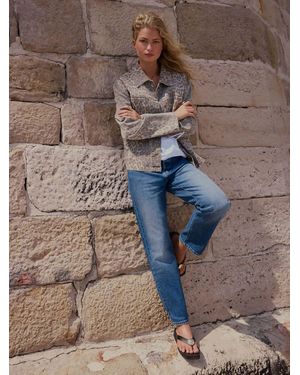 Next Mid Stovepipe Straight Leg Jeans - Brown
