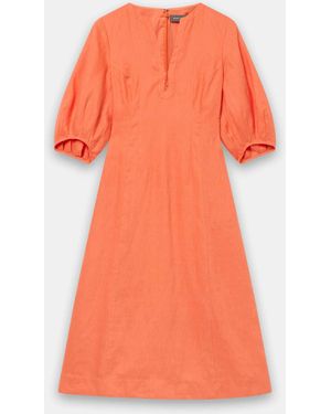 Mint Velvet Linen Midi Dress - Orange