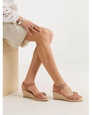 Simply Be Extra Wide Fit Twist Front Espadrille Wedge Sandals - Pink