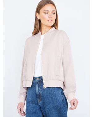 Yumi' Relaxed Lightweight Bomber Jacket - White