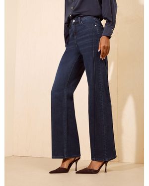 Friends Like These Dark Wash Everyday Wide Leg Pintuck Jeans - Blue