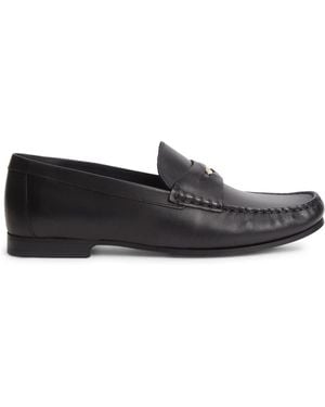 Tommy Hilfiger Monogram Leather Penny Loafers - White