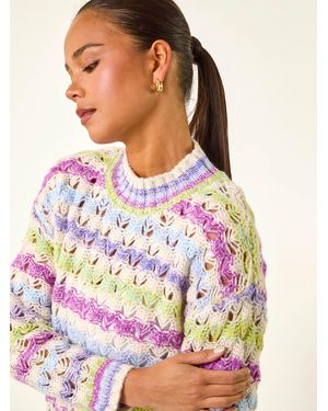 Roman Petite Stripe Knit Jumper - Purple