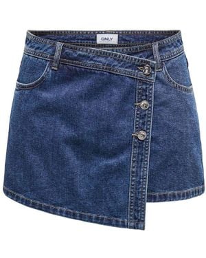 ONLY Mini Denim Wrap Skort - Blue