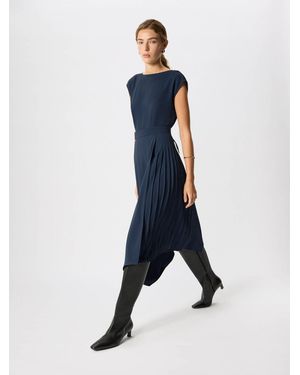Whistles Pleat Detail Asymmetric Dress - Blue