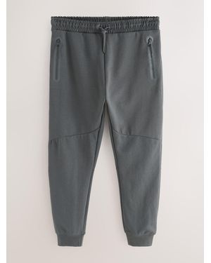 Next Slate Interlock Soft Touch Slim Fit Cuffed Sweatpants - Gray