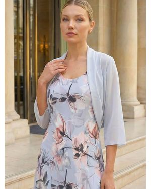 Roman Ruched Hem Chiffon Bolero - Gray