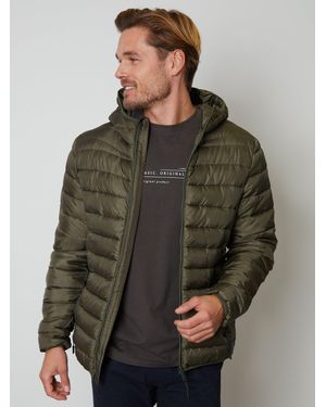 Threadbare Matte Finish Padded Hooded Jacket - Grey