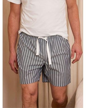Savile Row Company Striped Cotton Pyjama Shorts - White