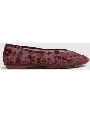 River Island River Island Floral Embroidered Mesh Ballet Pumps