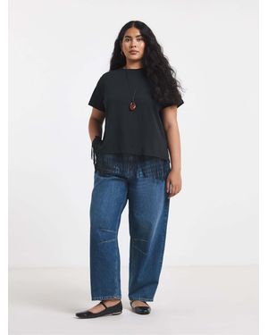 Simply Be Tassel Hem T-Shirt - Blue