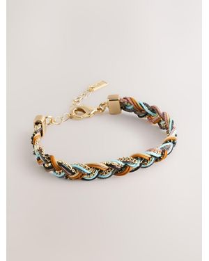 Next Beaded Plait Bracelet - Natural