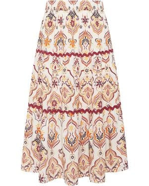 M Com Petite Ric Rac Skirt - White