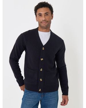 Threadbare Knitted V-Neck Cardigan - Blue