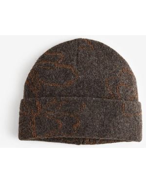 Ted Baker Chocolate Floral Jacquard Beanie Hat - Brown