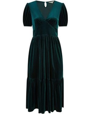 Yumi' Velvet Midi Dress - Black