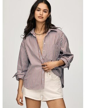 Anthropologie Maeve The Shrunken Bennet Buttondown Shirt - Gray