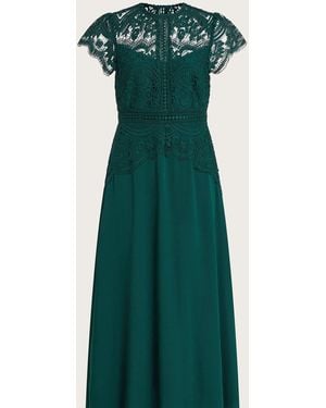 Monsoon Monica Lace Midi Dress - Green