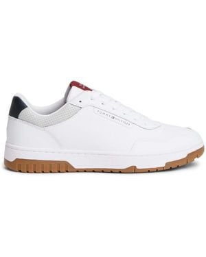 Tommy Hilfiger Leather Basketball Sneakers - White